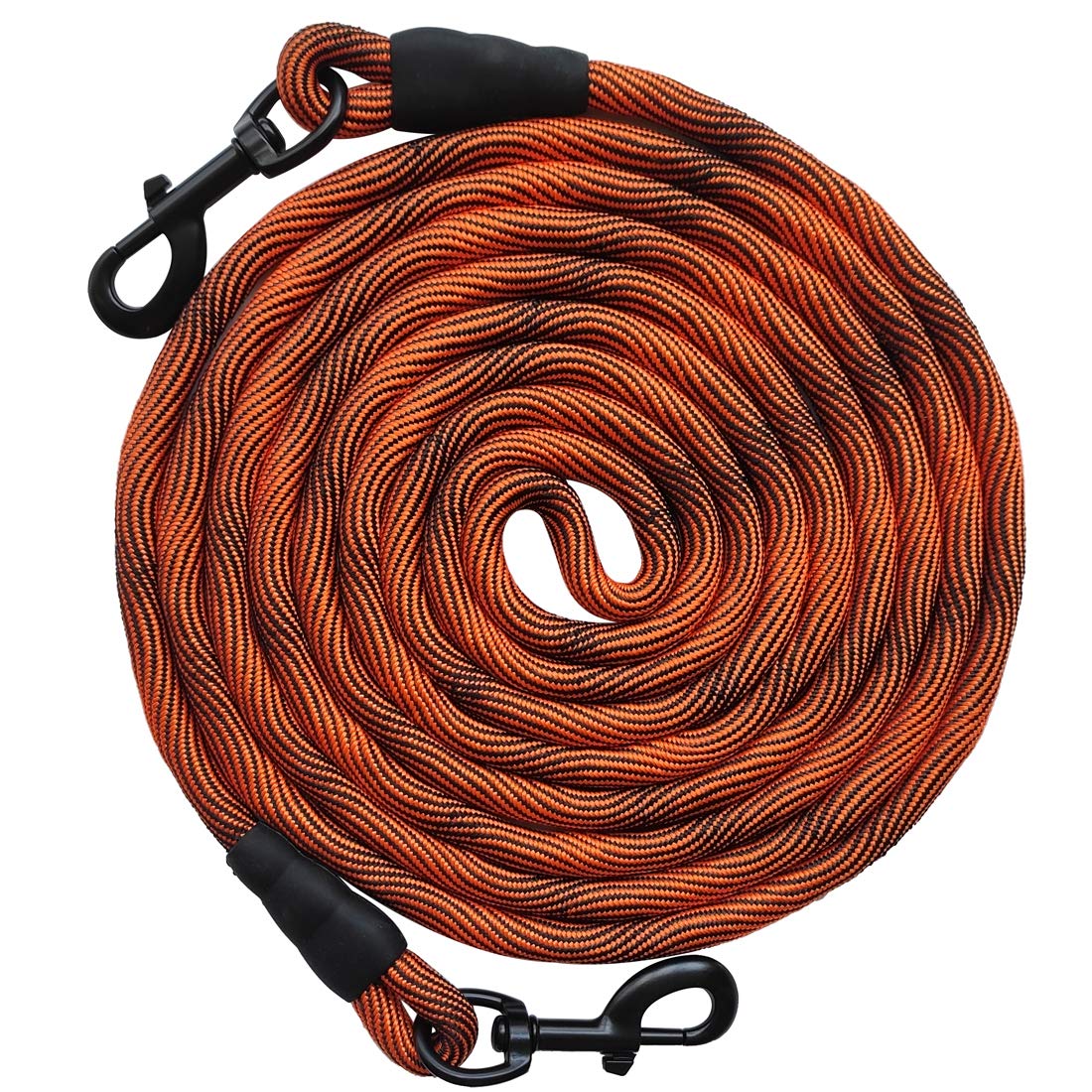 BTINESFUL dog tie-out rope 8ft orange keeps small dogs secure in the yard.