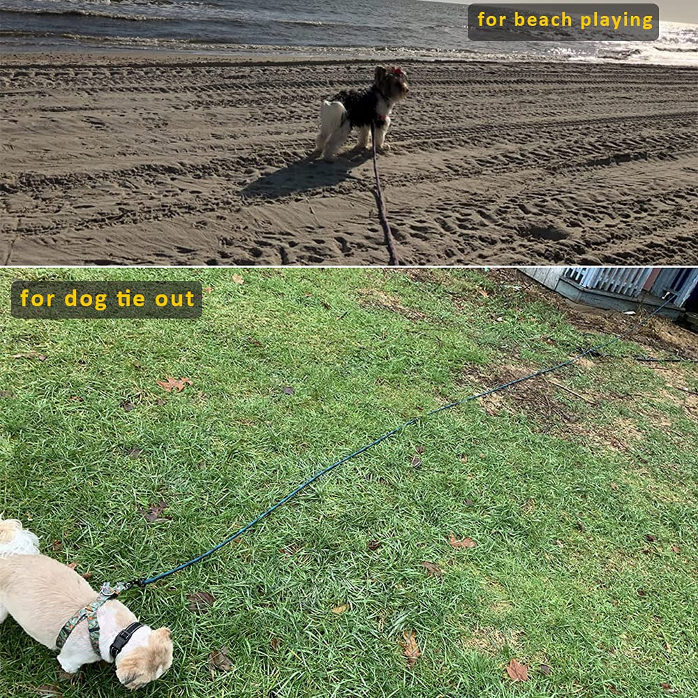 BTINESFUL dog tie-out rope blueblack 30ft tether ideal for camping.
