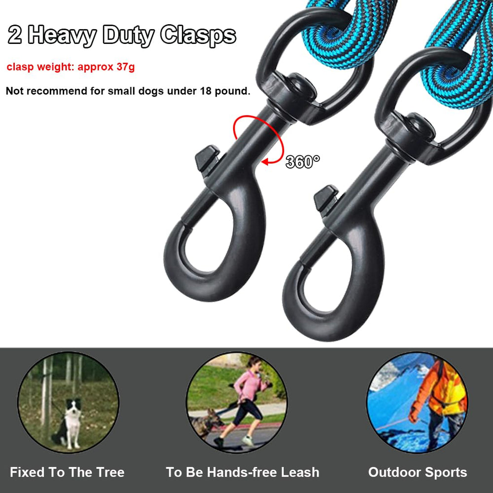 BTINESFUL dog tie-out rope blueblack 8ft in use with backyard play.