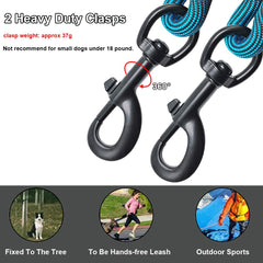 BTINESFUL dog tie-out rope blueblack 8ft in use with backyard play.