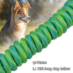 BTINESFUL tie-out rope double-ended clip, tangle-free operation in yard