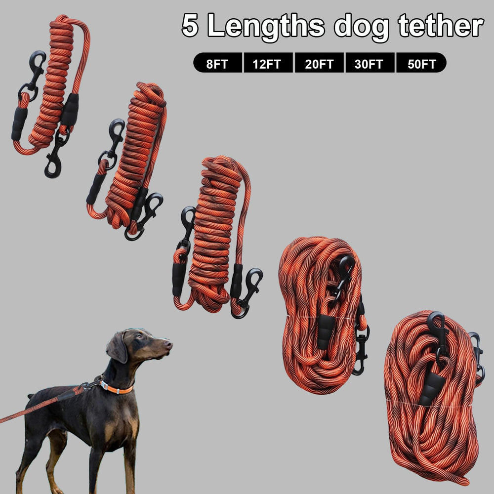 BTINESFUL dog tie-out rope tangle-free construction reduces knots during use.