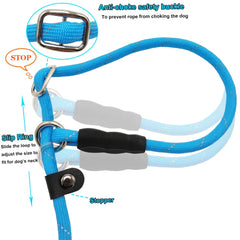 BTINESFUL slip lead 15ft reflective stitching enhances night safety during walks.