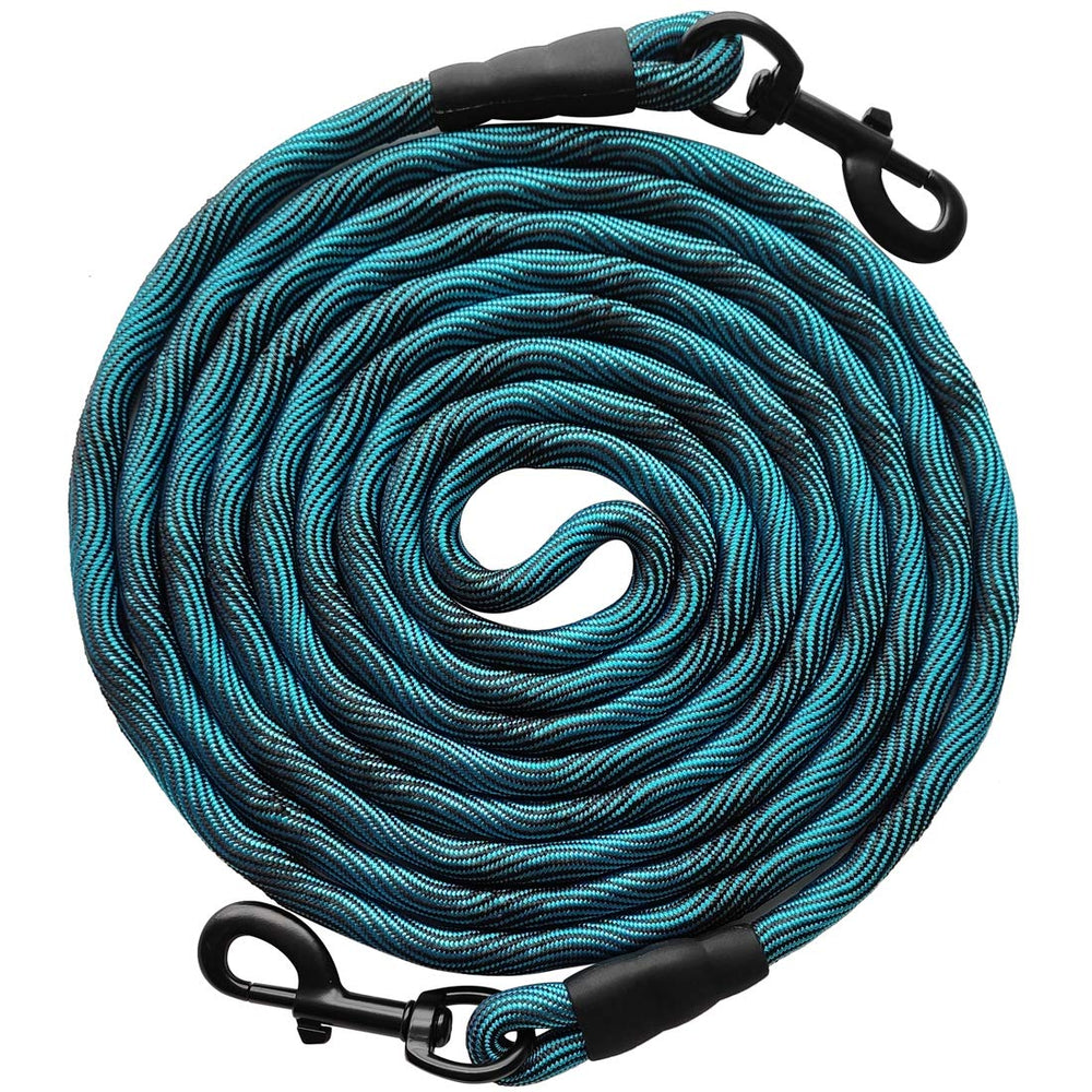 BTINESFUL tie-out rope blue-black 30ft for yard tethering.