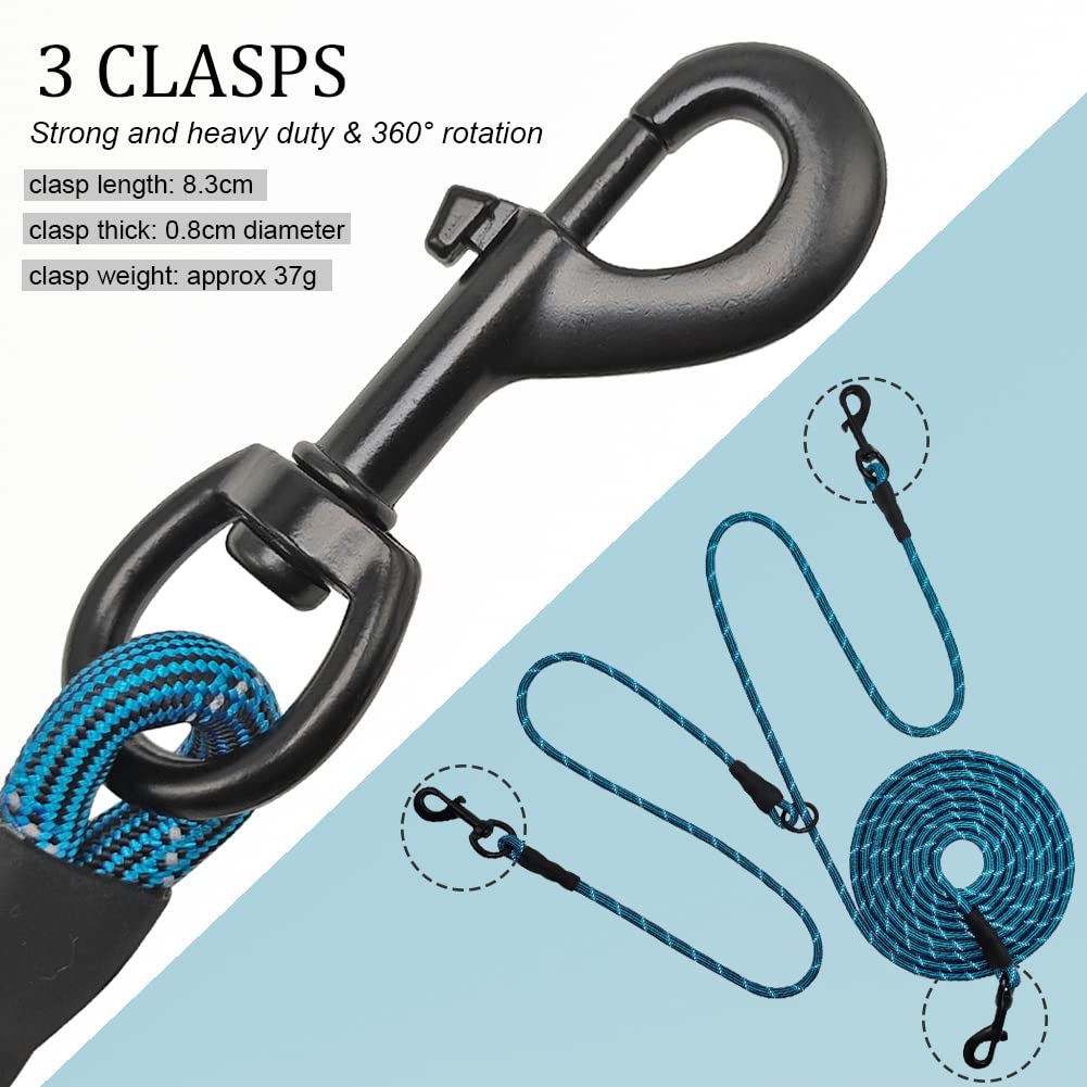 BTINESFUL two dogs tether with swivel clips for secure yard use