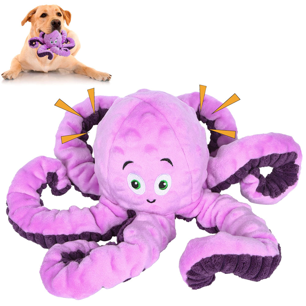 Bttfere octopus dog toy closeup squeak enhancing playtime.