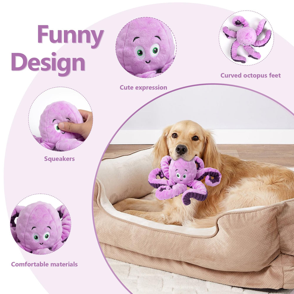 Bttfere octopus dog toy interactive play for dogs of all sizes.