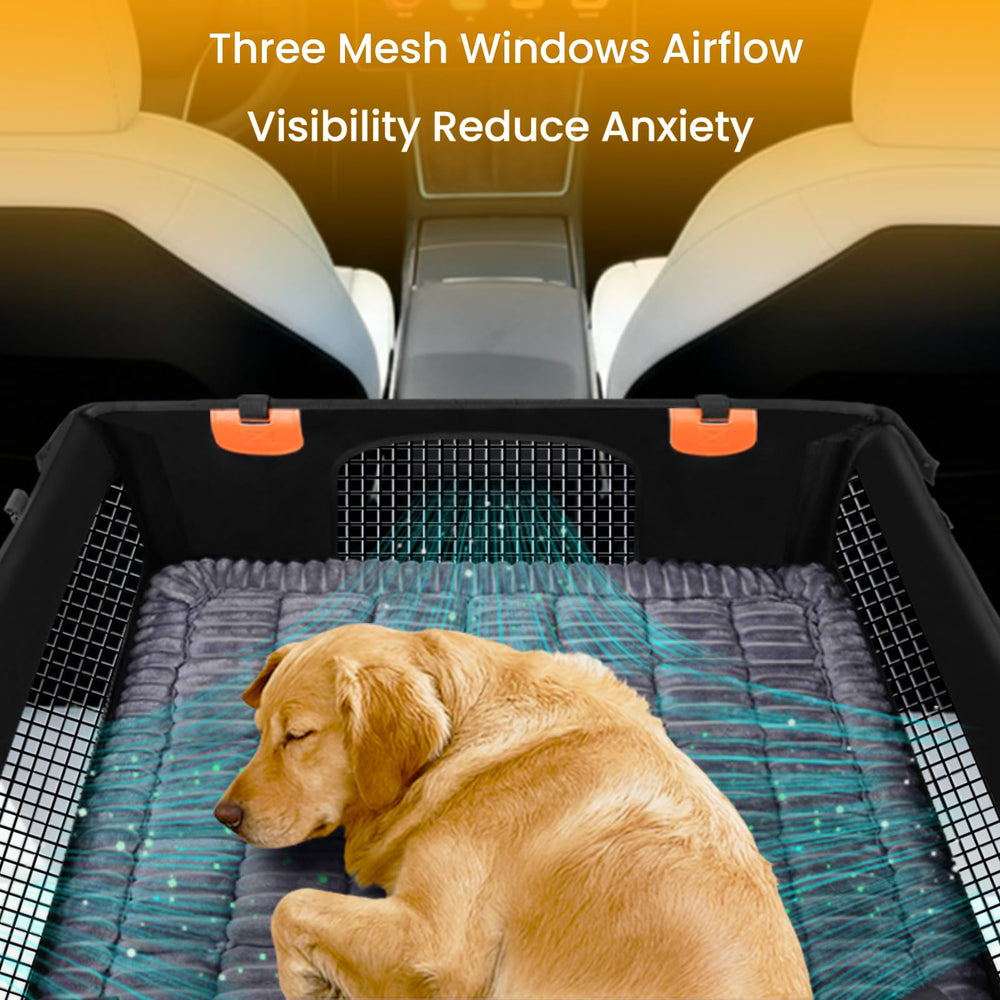 Buatis XL breathable mesh windows offer ventilation and visible interaction with your dog.
