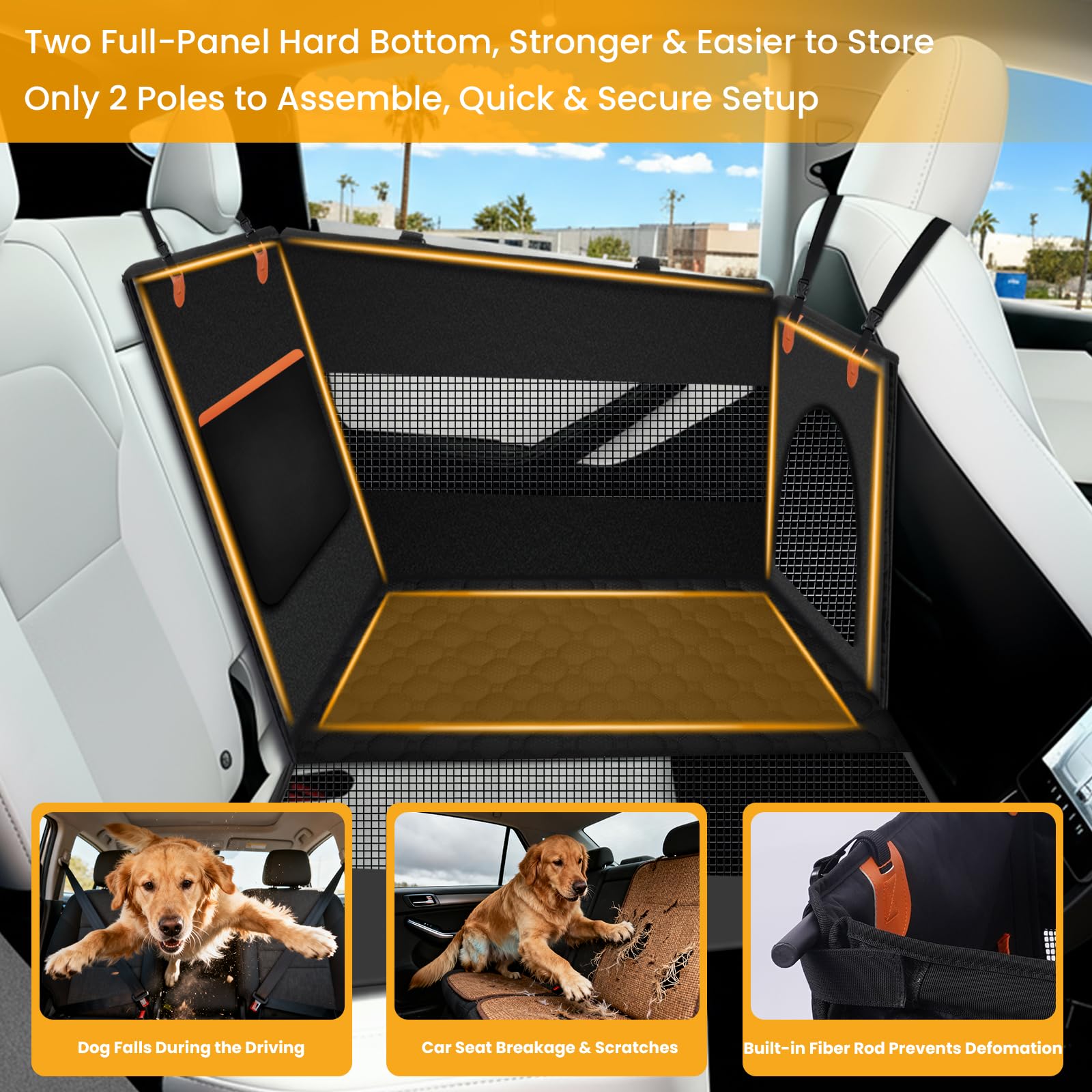 Buatis XL hard-bottom panel provides stable support during turns and stops.