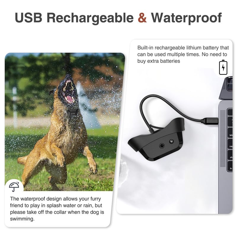 Bubbacare USB rechargeable citronella collar showing long battery life and convenient charging.