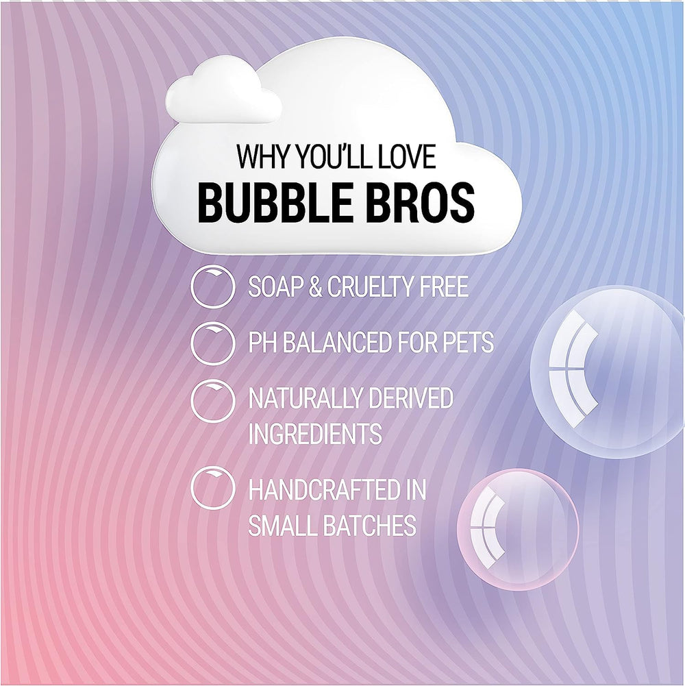 Bubble Bros cruelty free and biodegradable icon emphasizes eco friendly pet care.