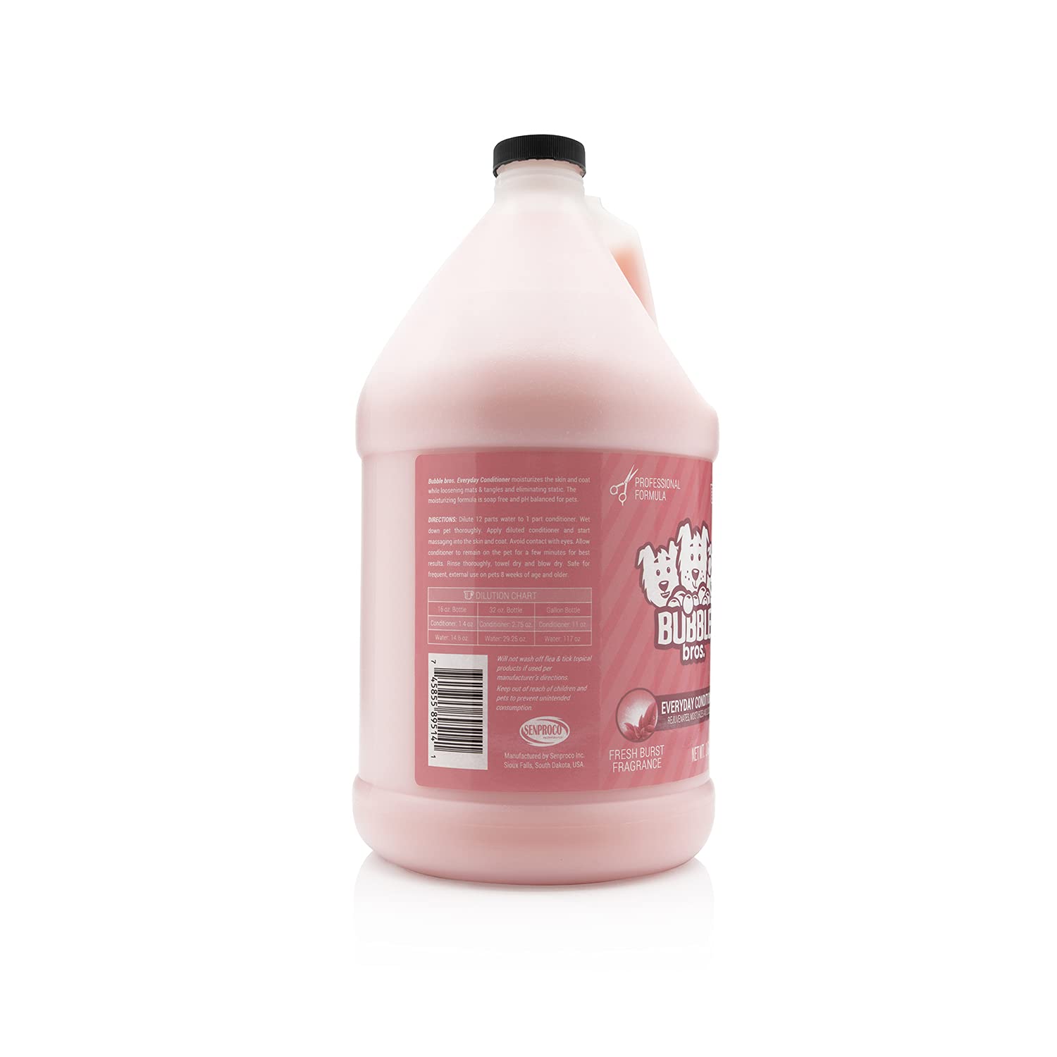 Bubble Bros Everyday Conditioner gallon label highlights 12:1 concentrate for efficient dilution