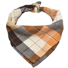 Bubblepup plaid dog bandana folded triangle with adjustable knot for secure wear
