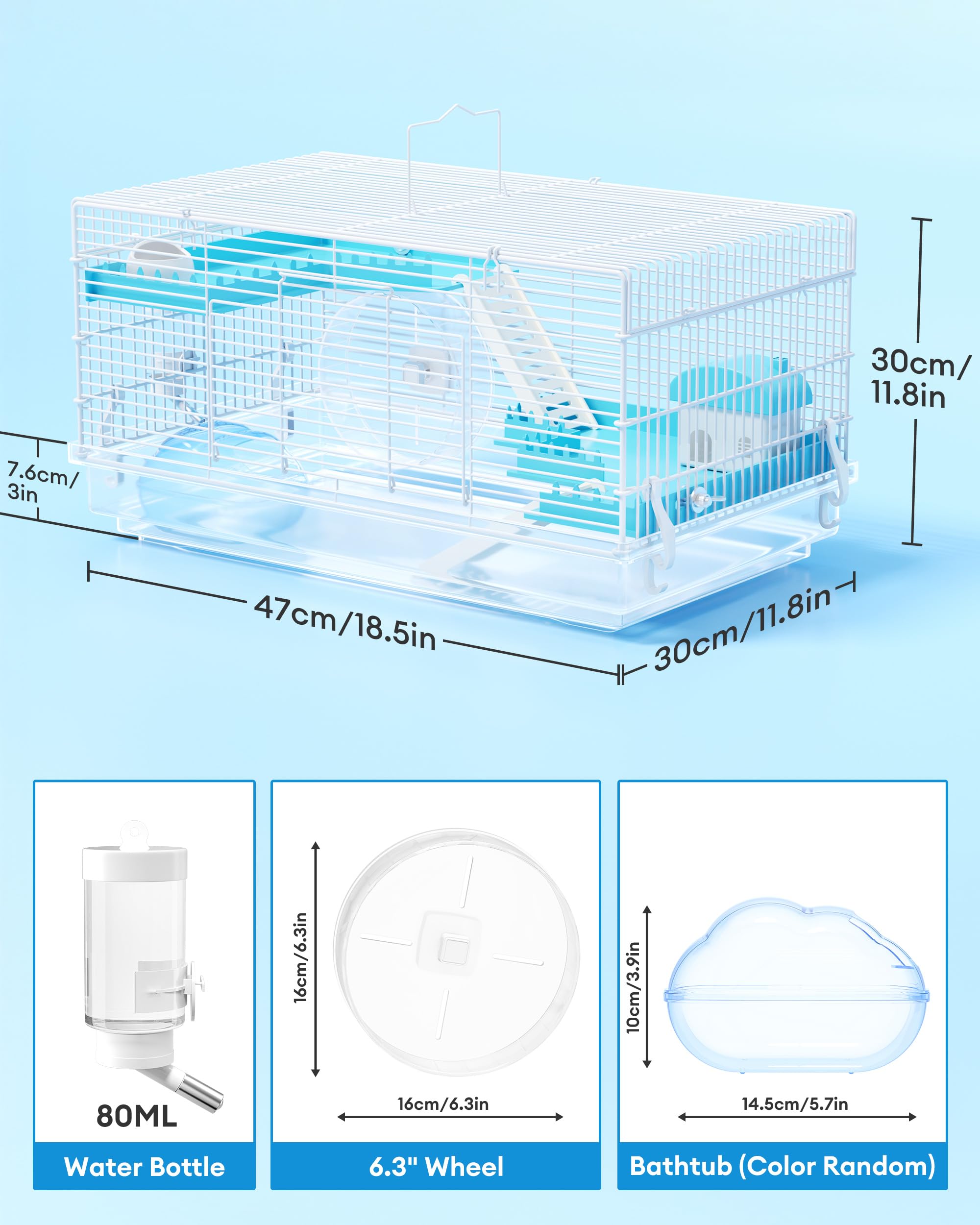BUCATSTATE hamster cage interior view showing multi-level play area
