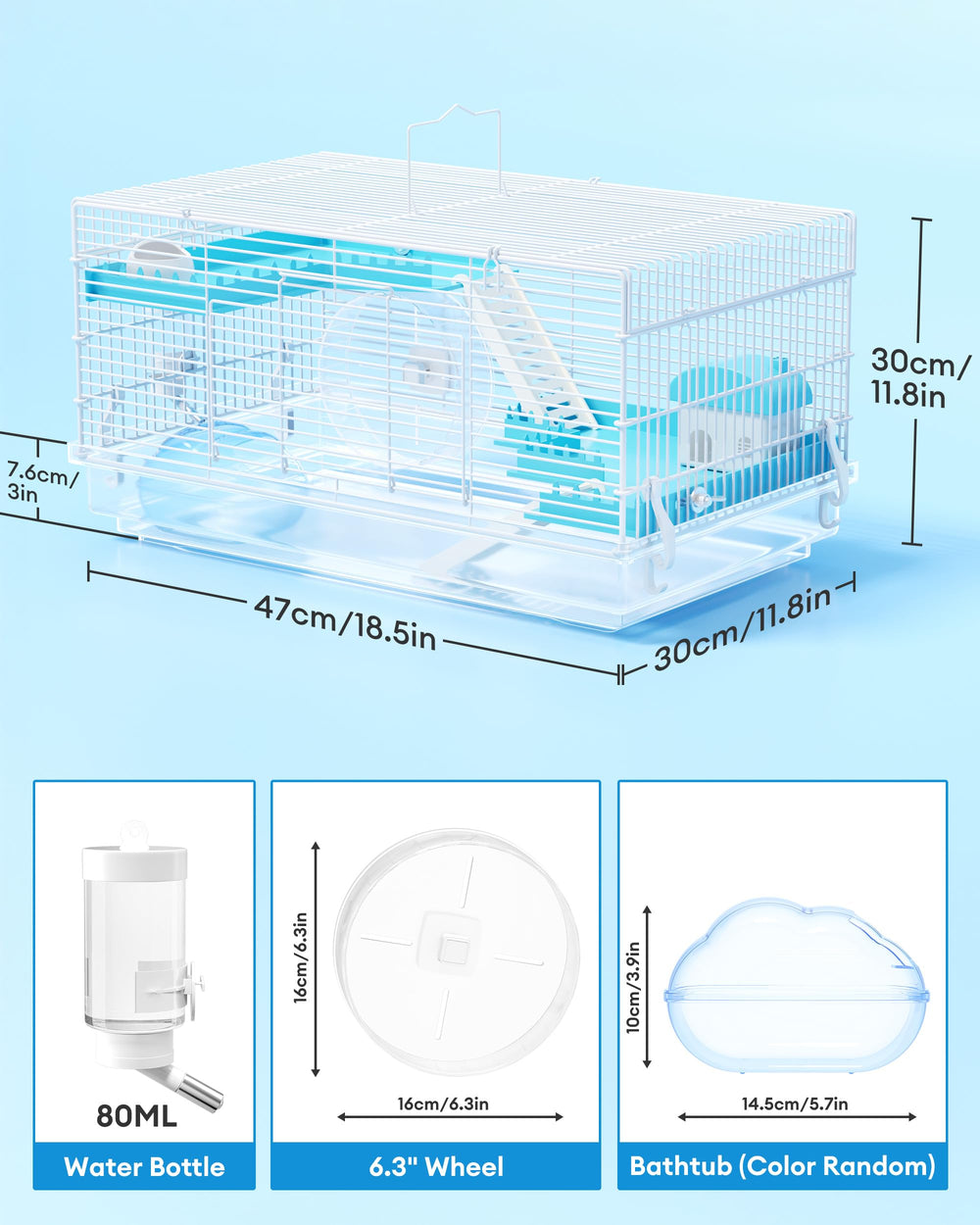 BUCATSTATE hamster cage interior view showing multi-level play area
