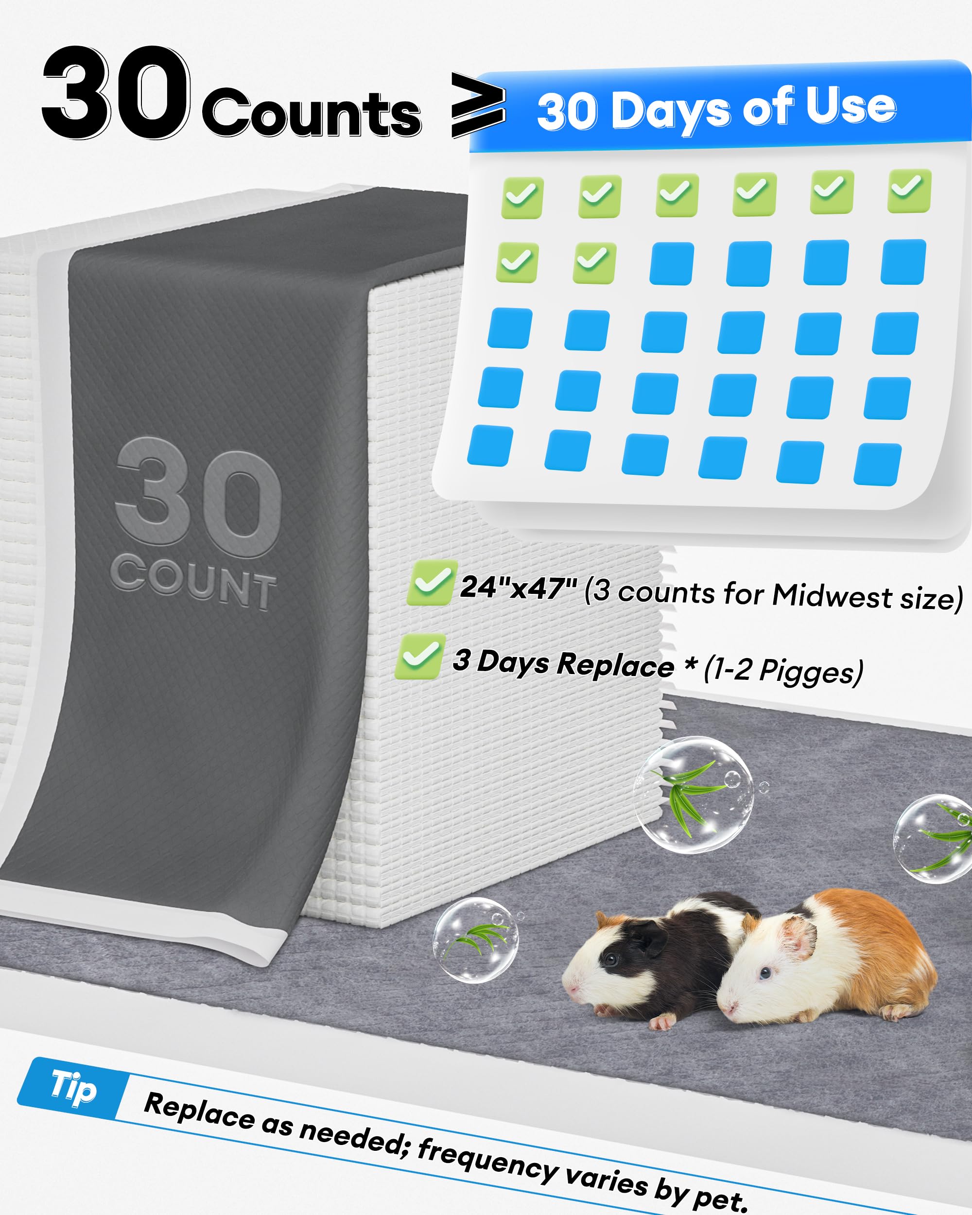 Bucatstate six-layer absorbent design keeps surfaces dry and paws comfortable.