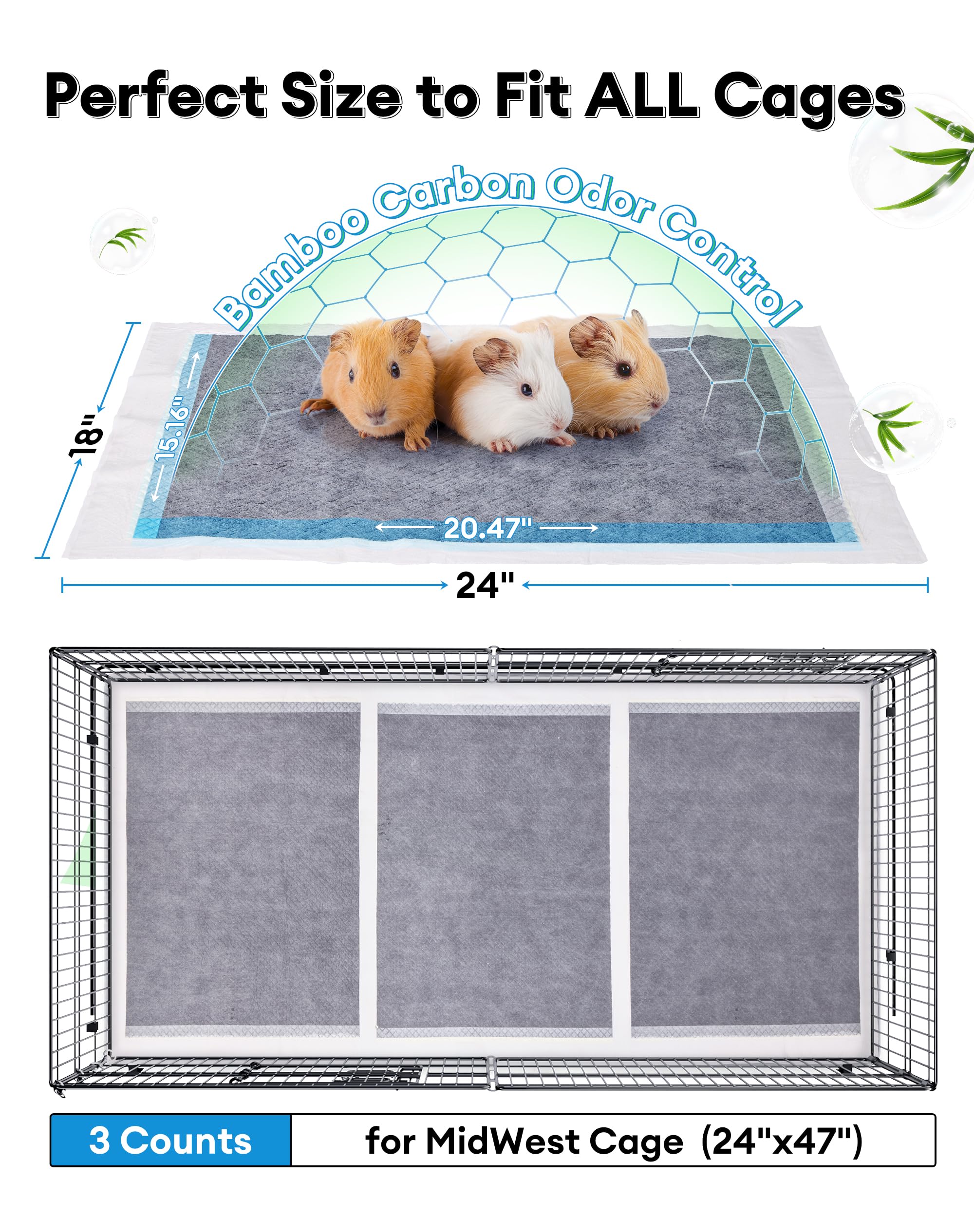 Bucatstate bamboo charcoal odor-control layer shown for odor reduction in cages.