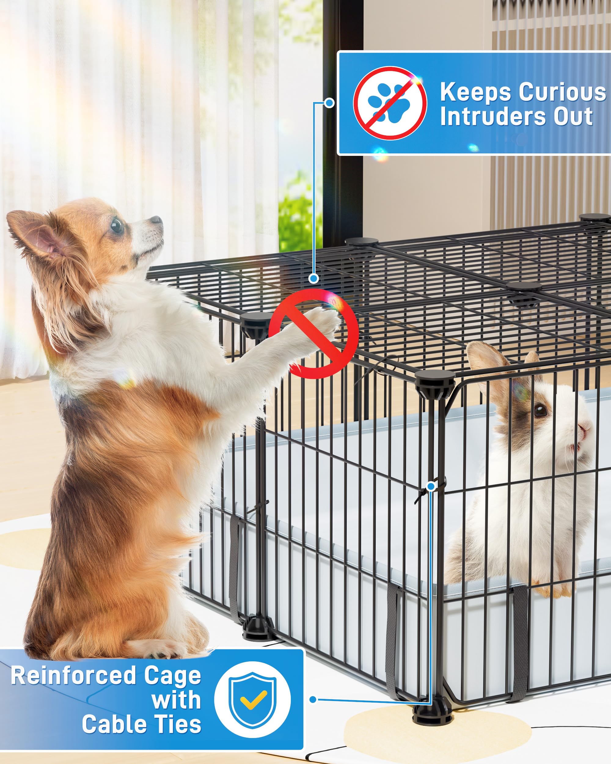 BUCATSTATE guinea pig cage 2-pigs spacious pen for social interaction