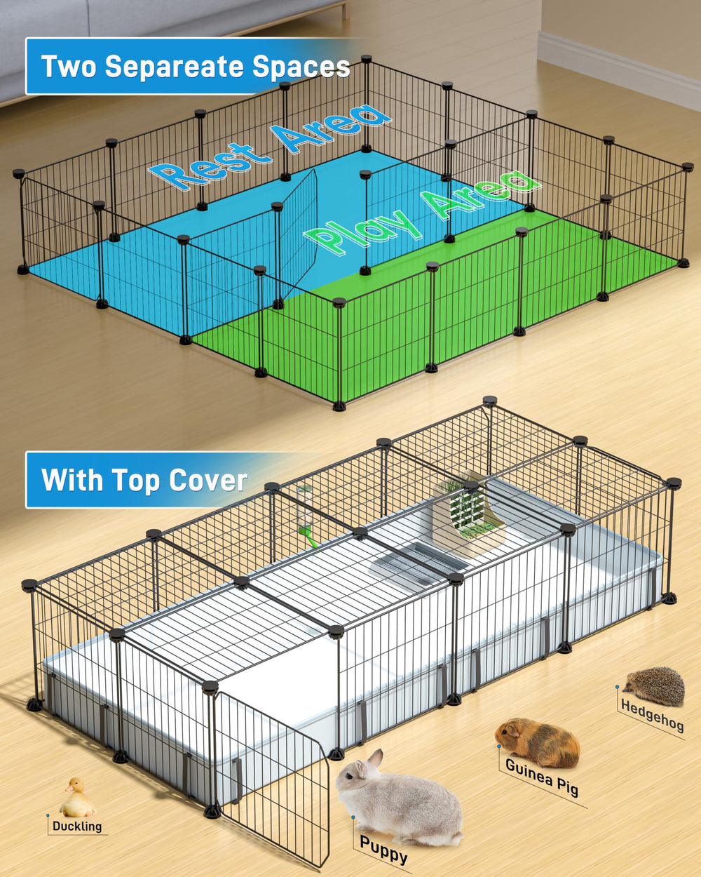 BUCATSTATE guinea pig cage folds flat for easy storage and transport
