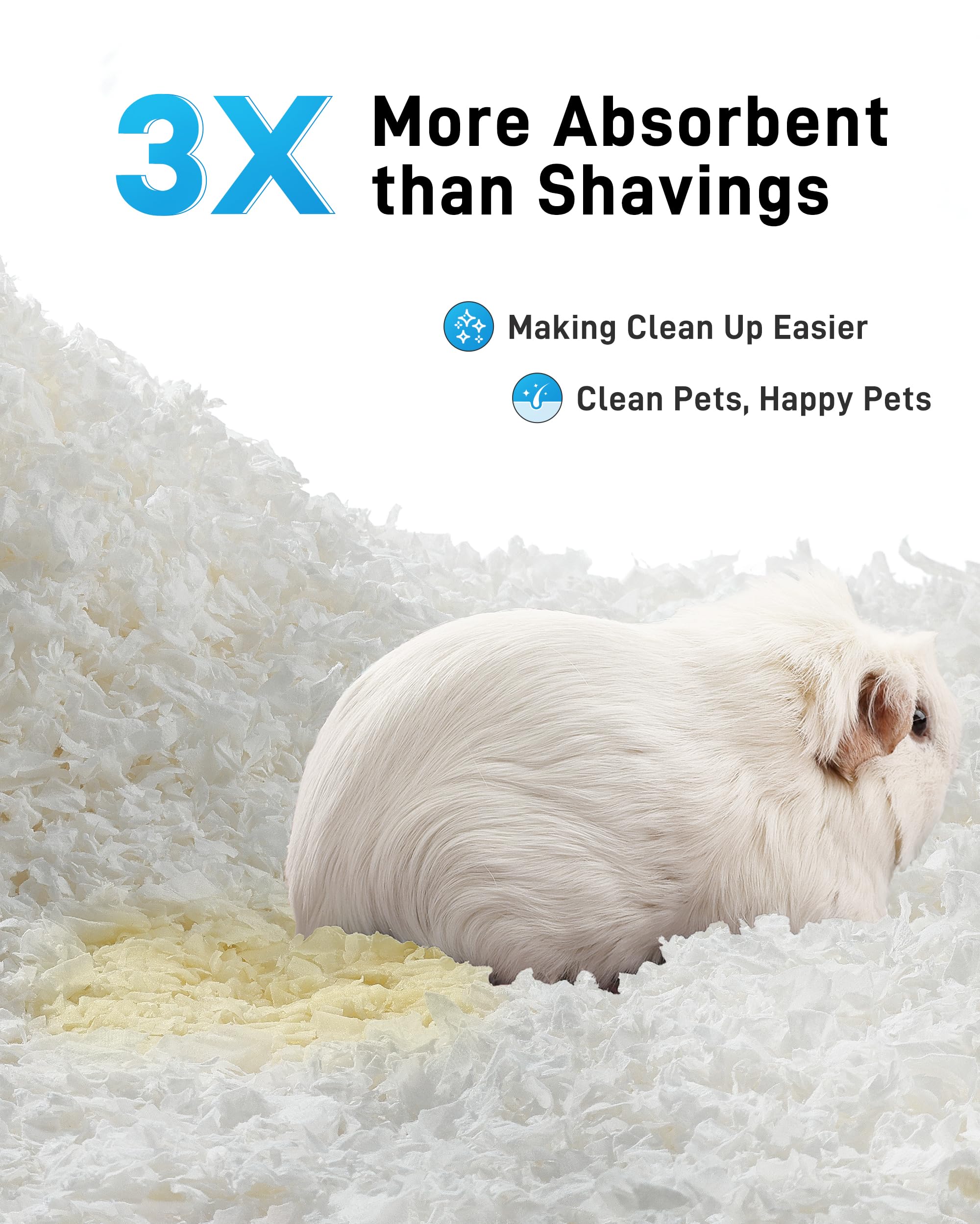 BUCATSTATE hamster bedding 99% dust-free reduces airborne particles for cleaner habitats.