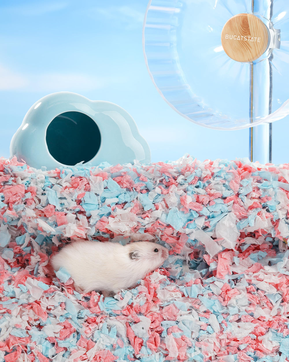 BUCATSTATE hamster bedding soft nesting texture enhances cozy burrowing and nest building.