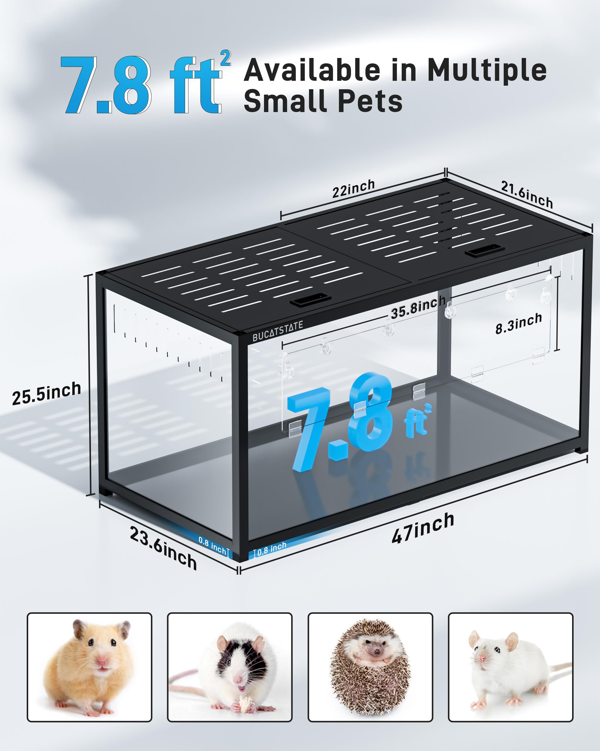 BUCATSTATE Hamster Cage 3 0 Large Chewproof Stackable Habitat 47 L bucatstate-hamster-cage-3-0-large-chewproof-stackable-habitat-47-l