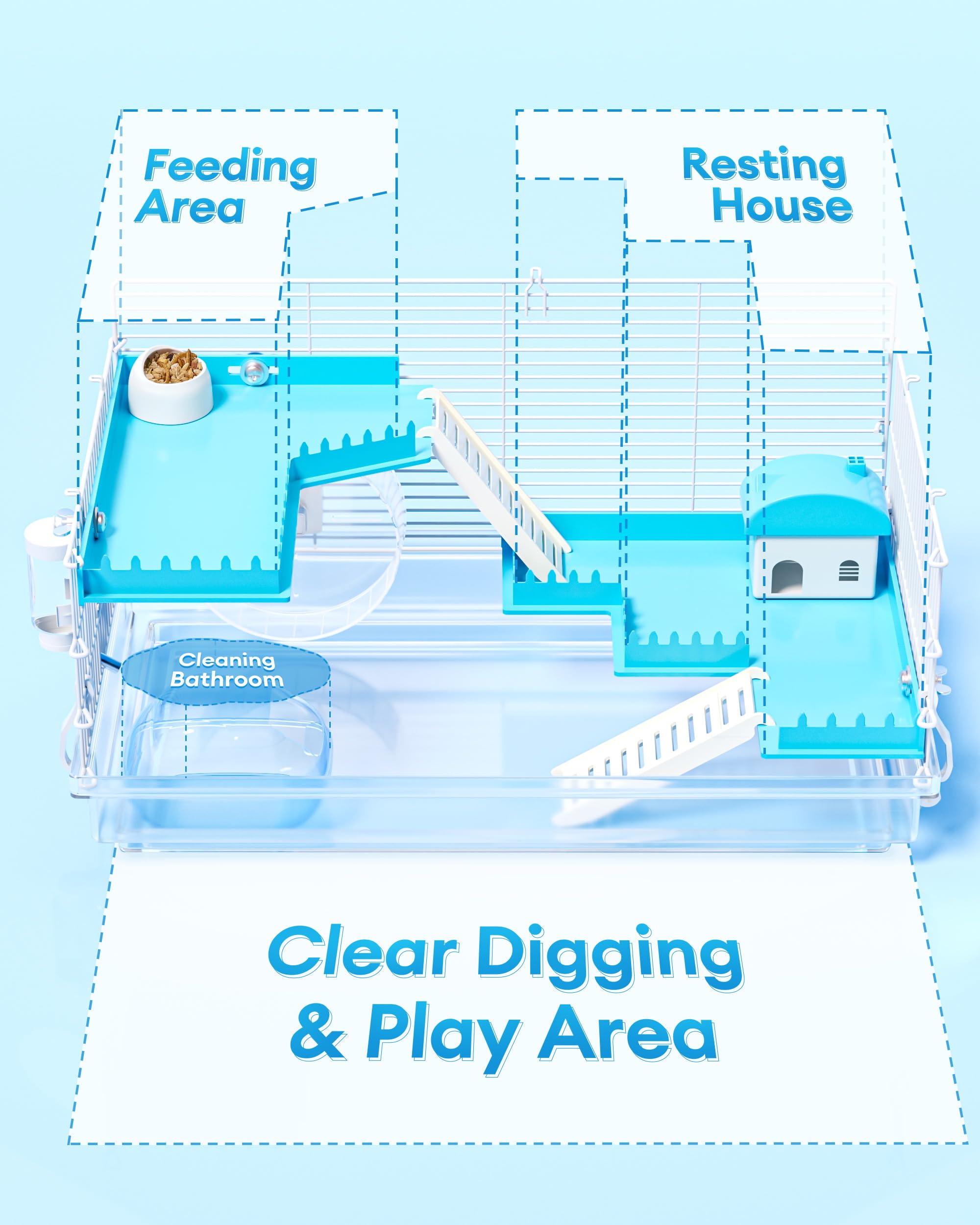BUCATSTATE hamster cage accessories bowl close-up for convenient feeding
