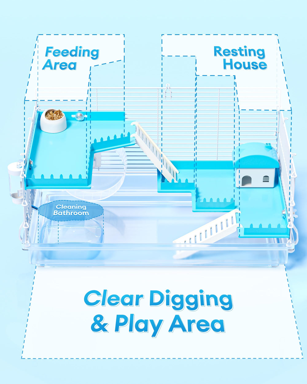 BUCATSTATE hamster cage accessories bowl close-up for convenient feeding