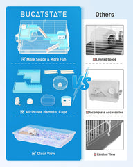 BUCATSTATE hamster cage bottom tray clear for monitoring activity