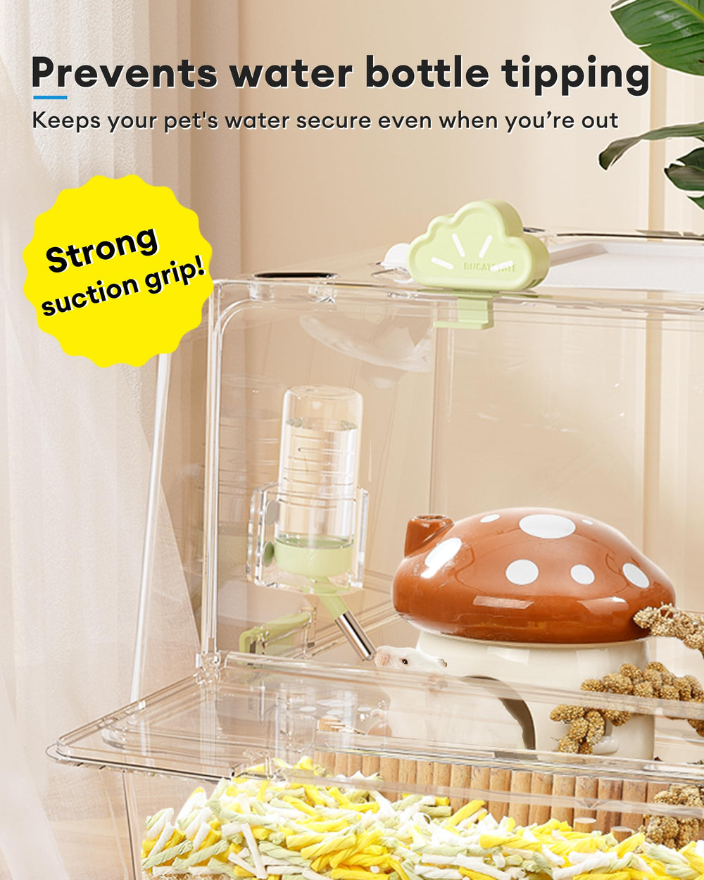 BUCATSTATE hamster water bottle holder drop-resistant stand for durable use