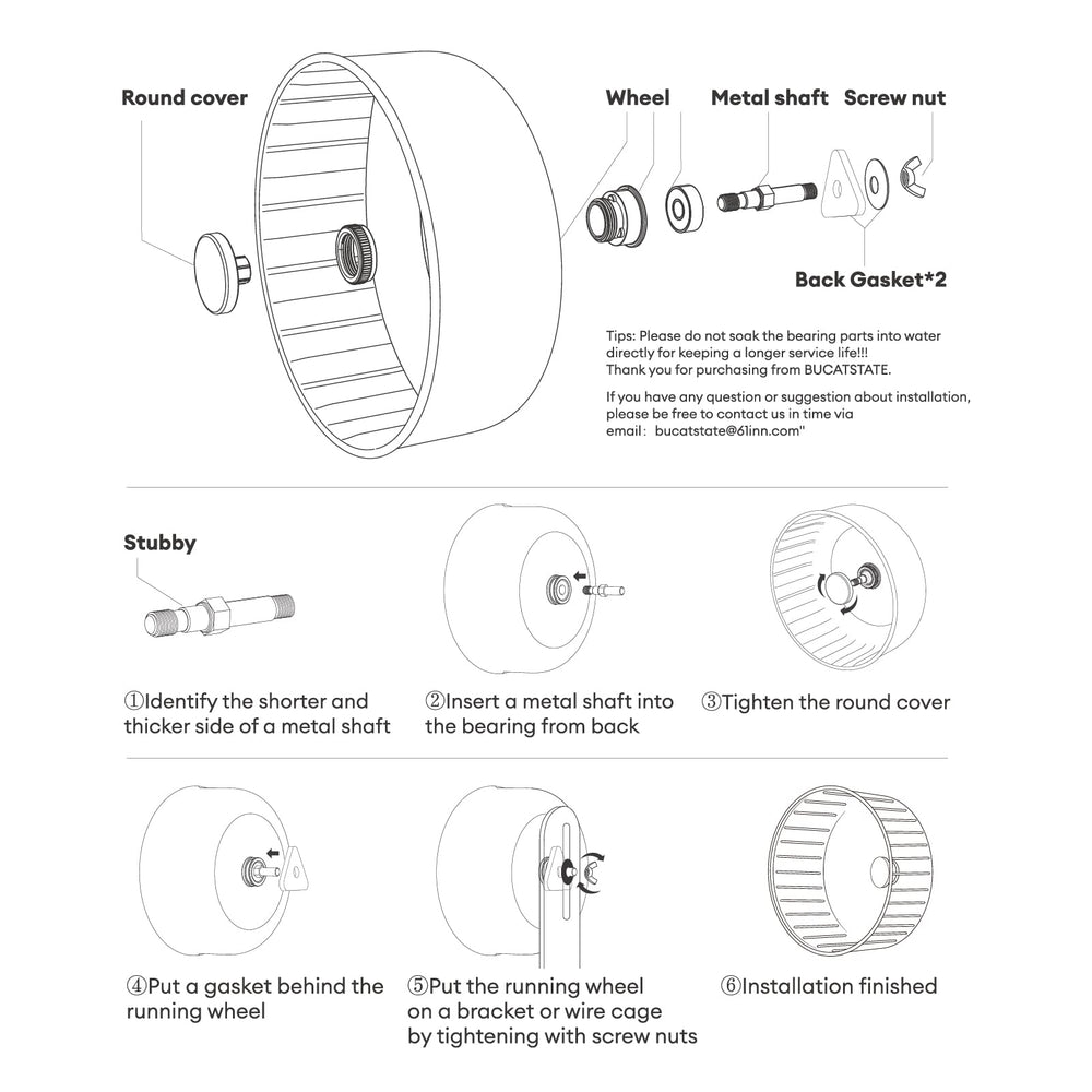 BUCATSTATE hamster wheel easy to clean with detachable running surface.