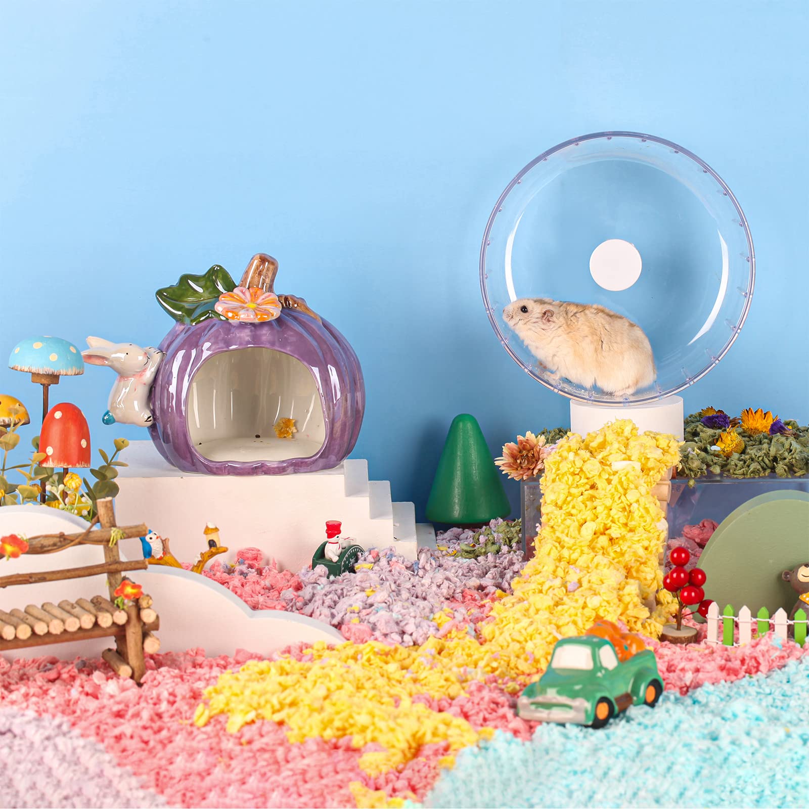 BUCATSTATE hamster wheel safe durable plastic with smooth edges protects tiny paws.