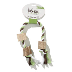 Buck Bone Organics elk antler rope toy in action for interactive play