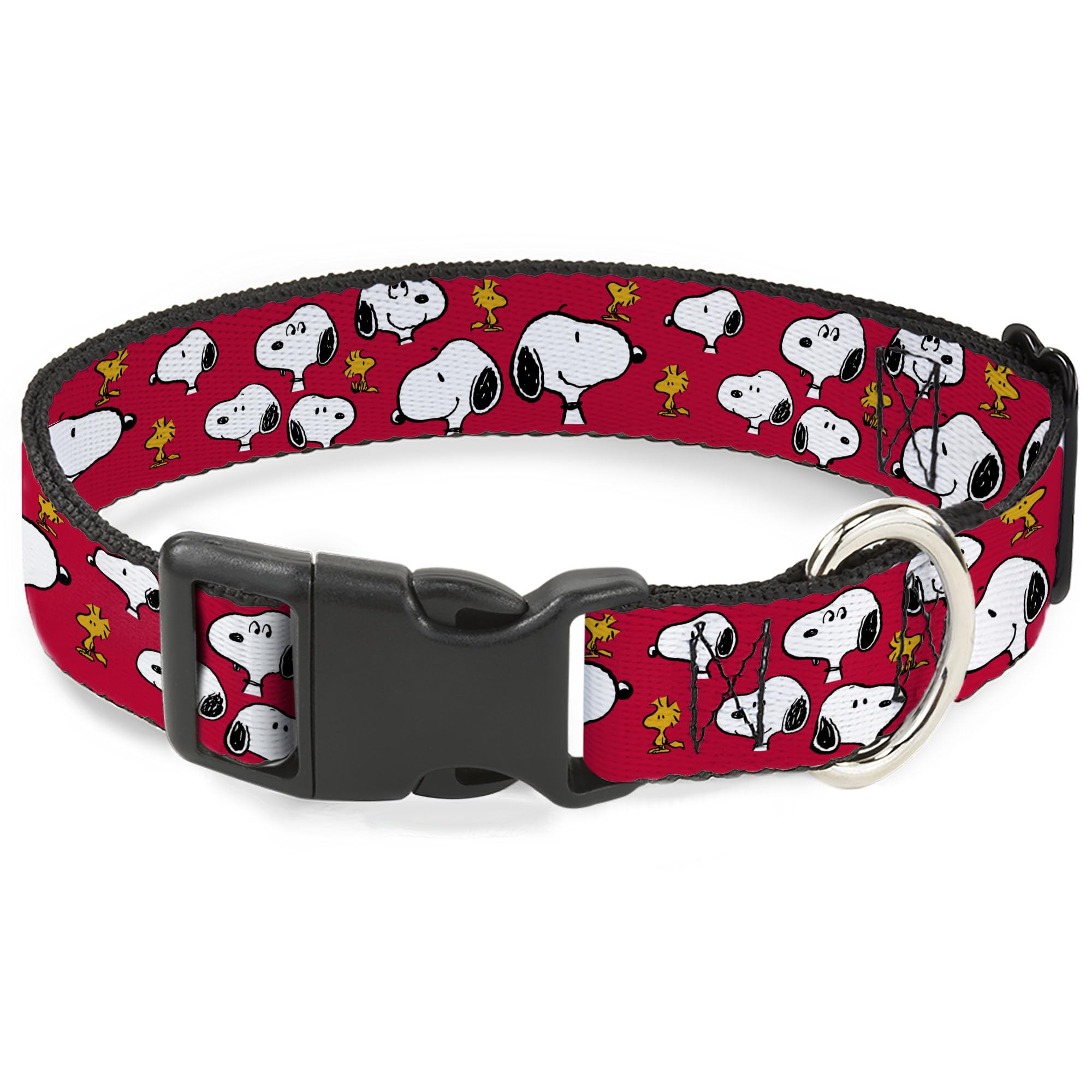 Buckle-Down Peanuts dog collar 11-16.5 inches with Snoopy pattern for daily walks.