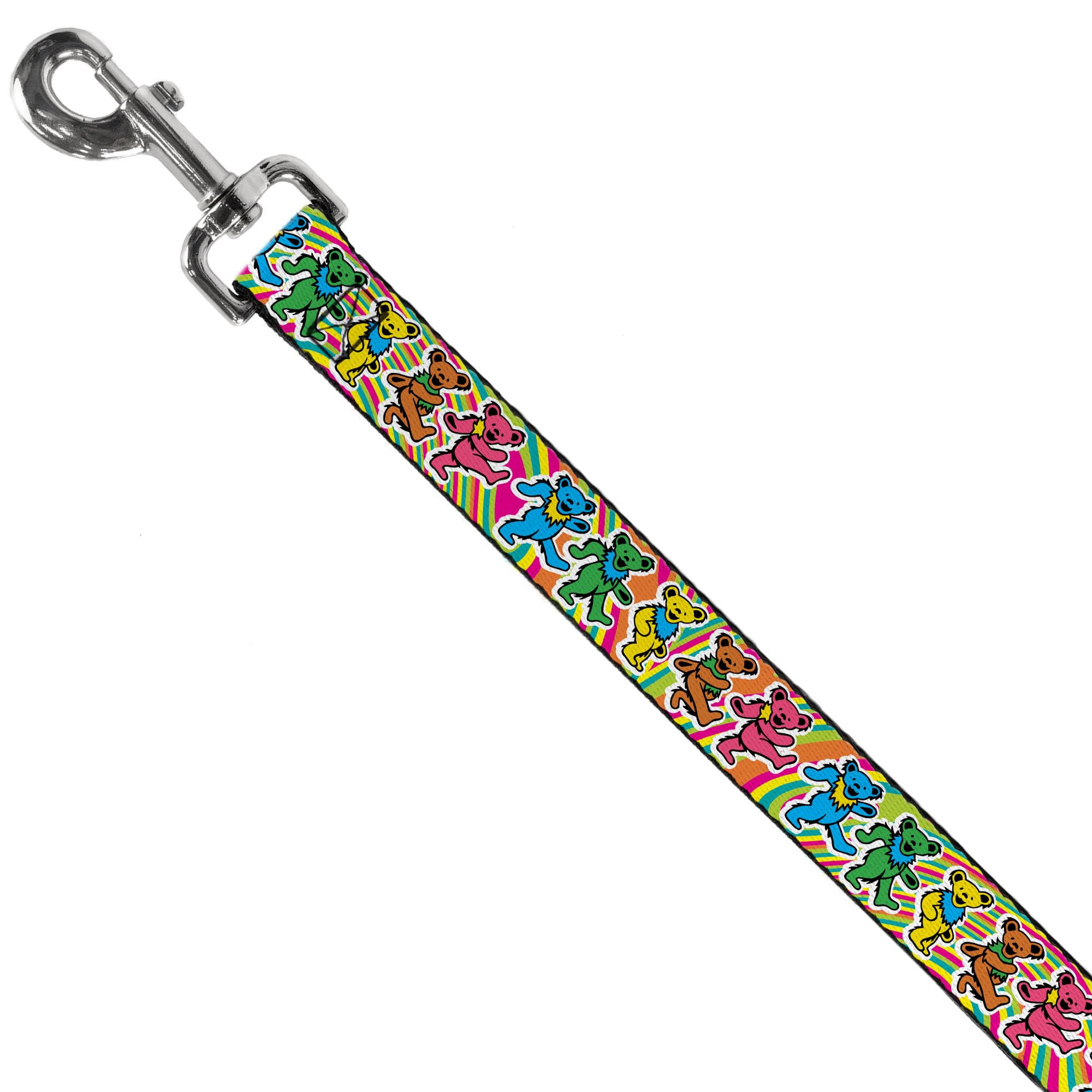 Buckled-Down grateful-dead-dancing-bears-swirl-leash highlights vibrant print for standout outings.