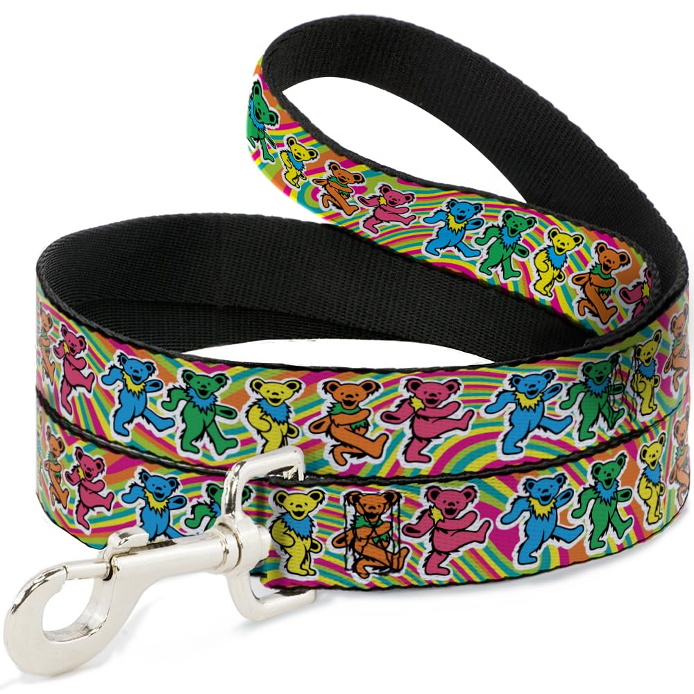 Buckled-Down grateful-dead dog-leash, 6ft by 1.5in, built for durable daily walks.