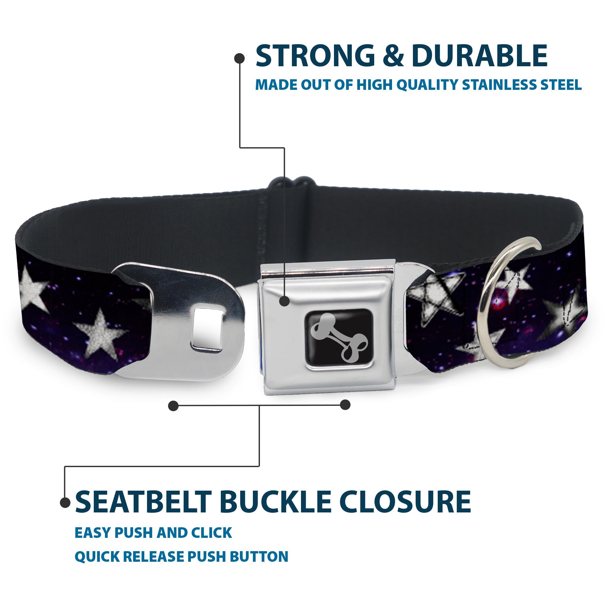 Buckle-Down 1.5 inch wide collar for sturdy everyday wear