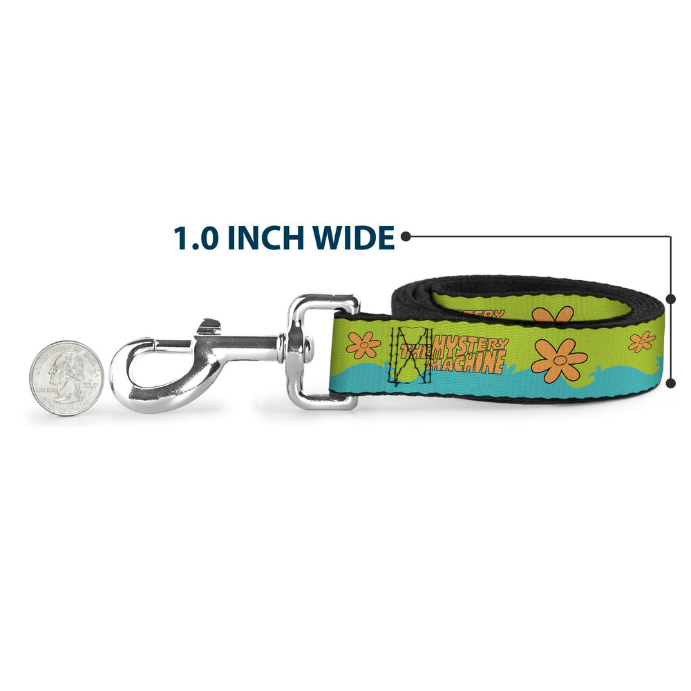 Buckled-Down Scooby-Doo leash pairs with matching collar for coordinated look.