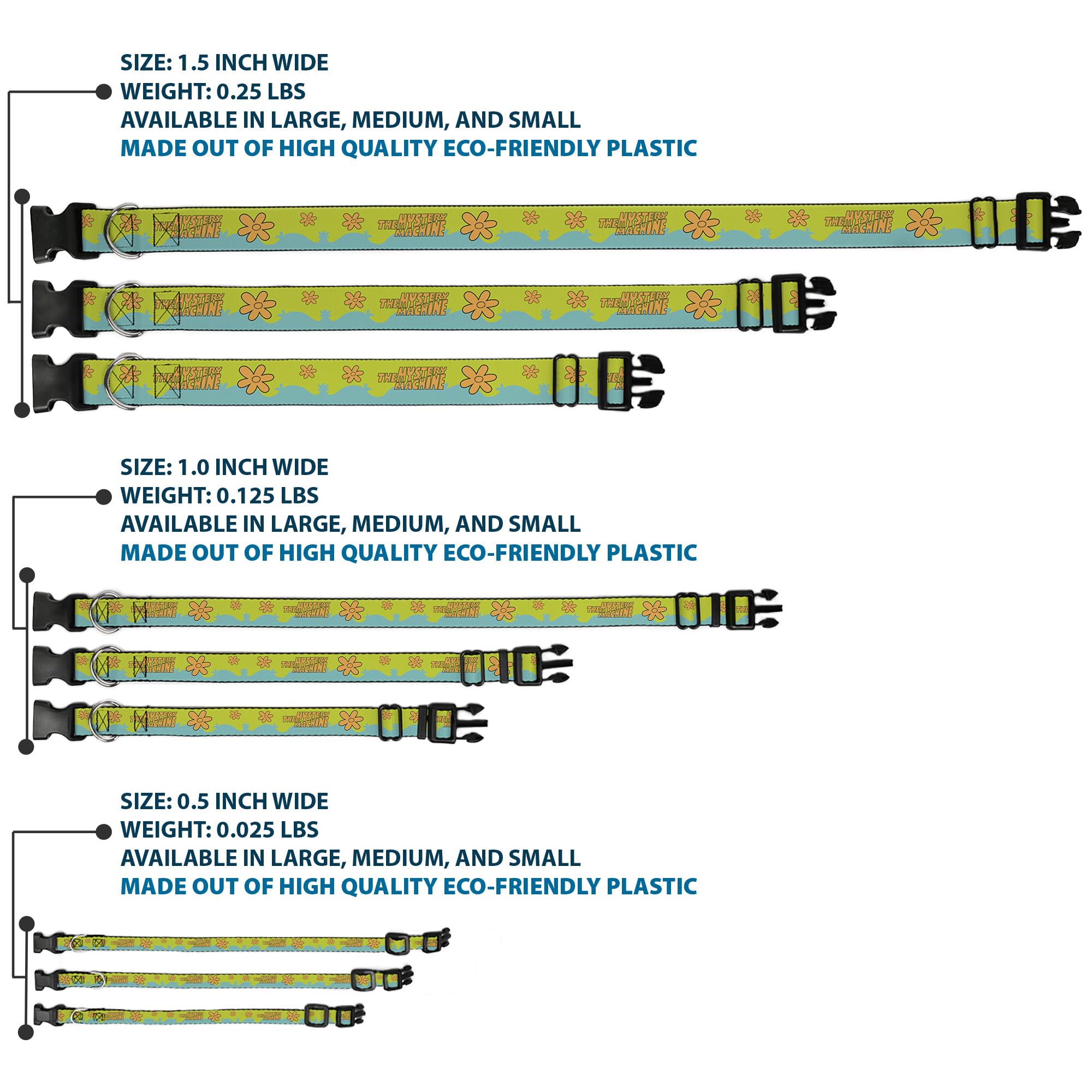 Buckle-Down Scooby Doo pet collar with D-ring attachment for reliable leash connection.