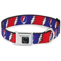 Buckledown SeatBelt Dog Collar closeup shows durable polyester and steel hardware for daily wear.
