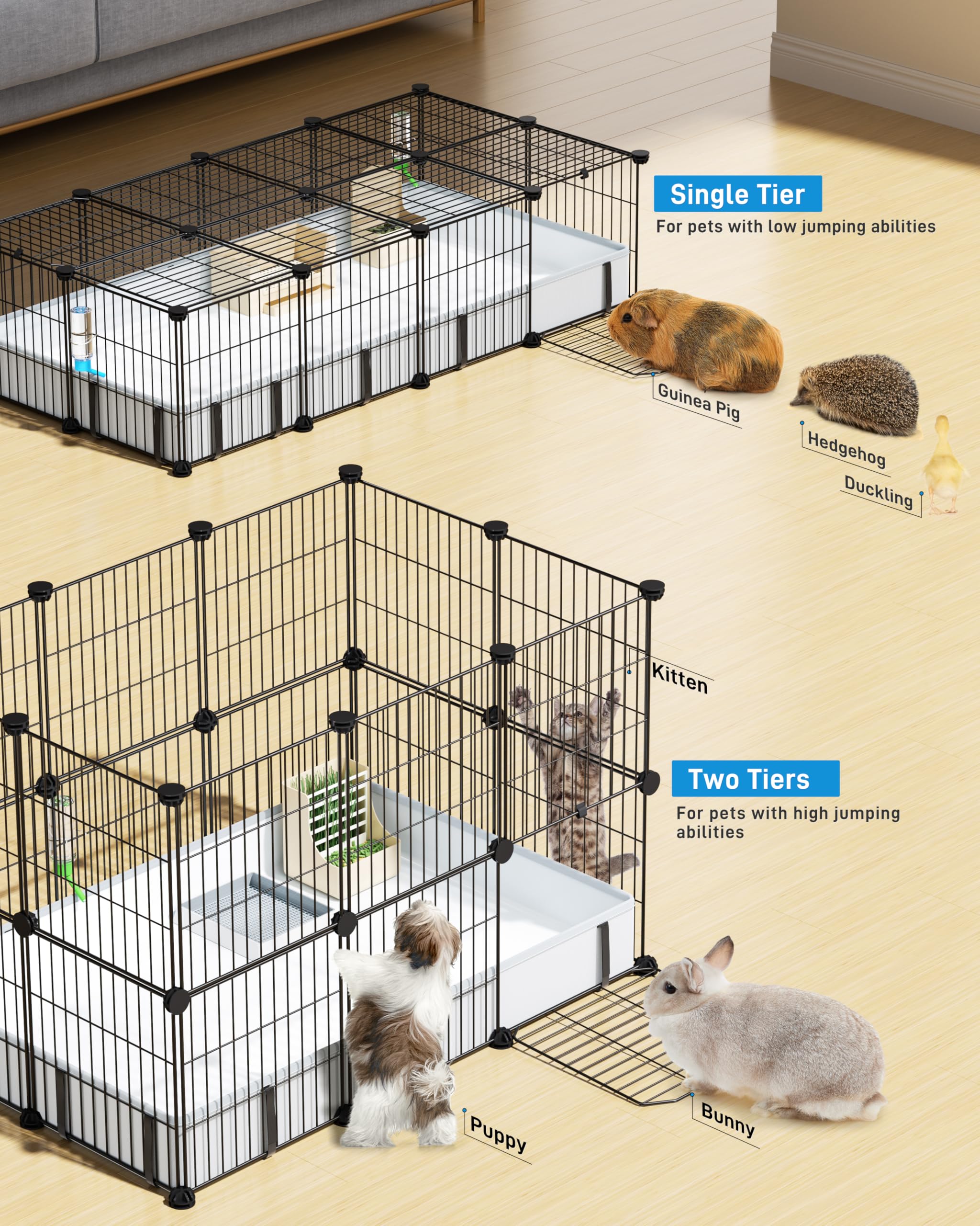 BUCATSTATE DIY configurations to customize cage space.