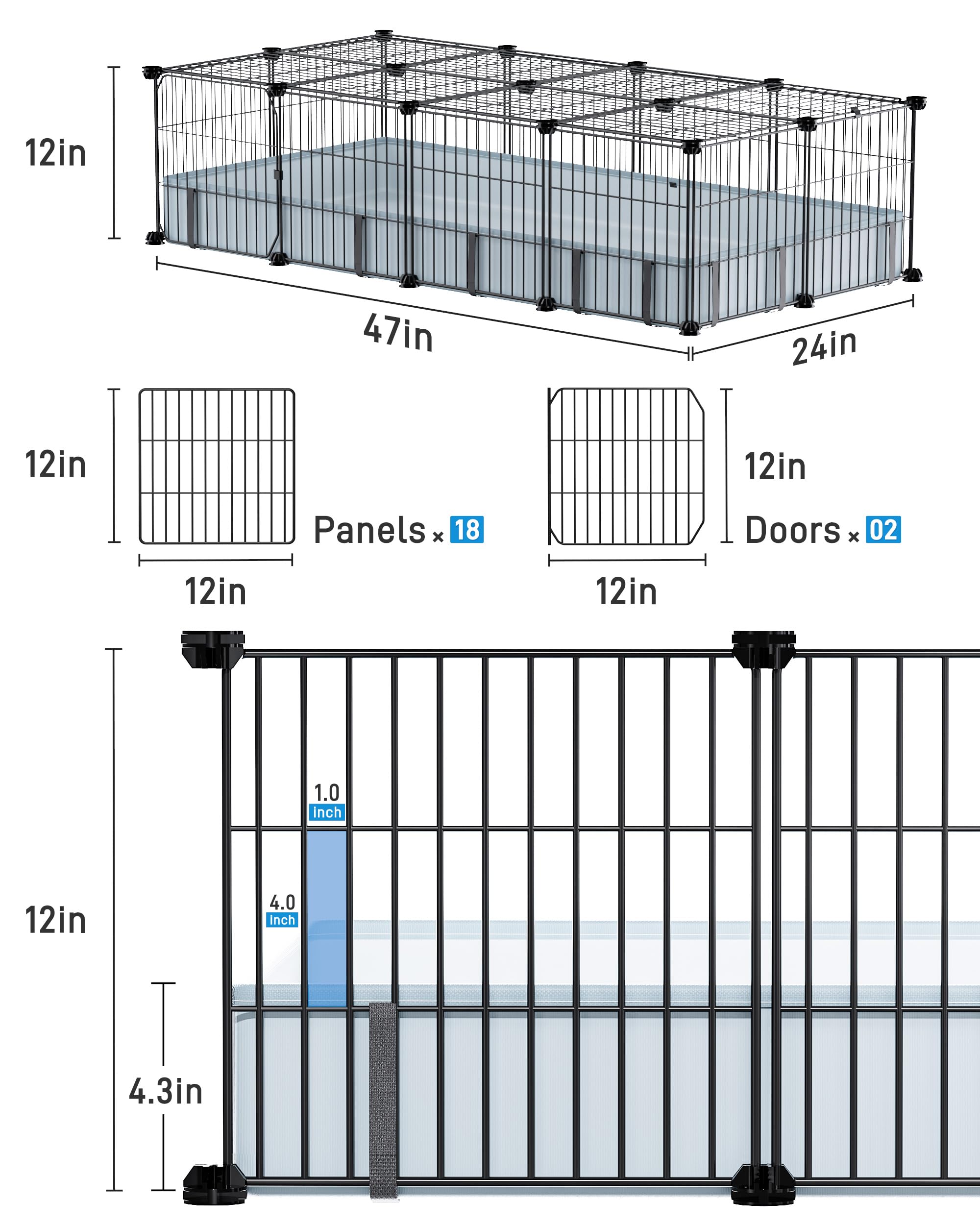 BUCATSTATE sturdy wire panels providing stable cage construction.