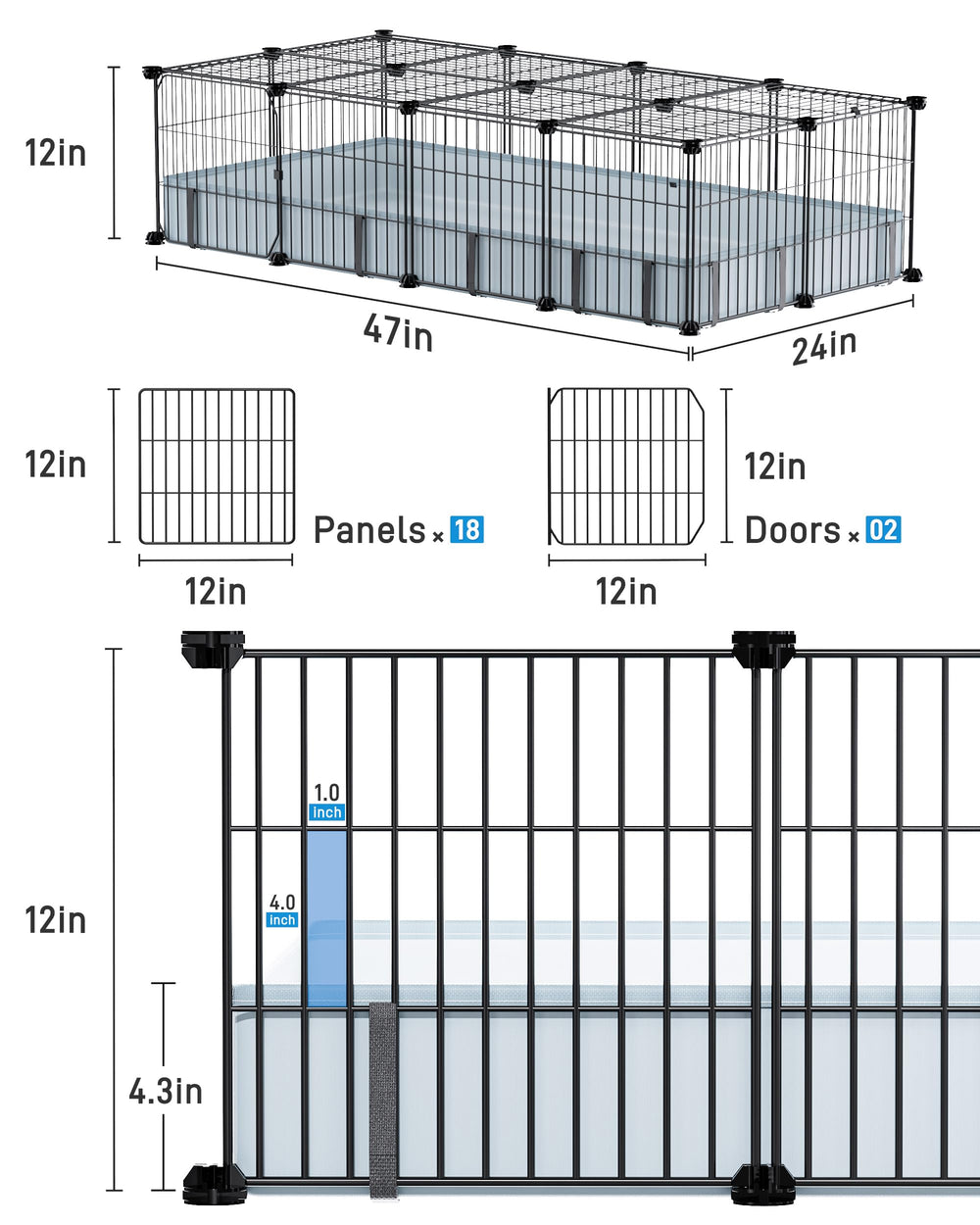 BUCATSTATE sturdy wire panels providing stable cage construction.