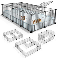BUCATSTATE guinea pig cage with top cover for safe, contained play sessions.