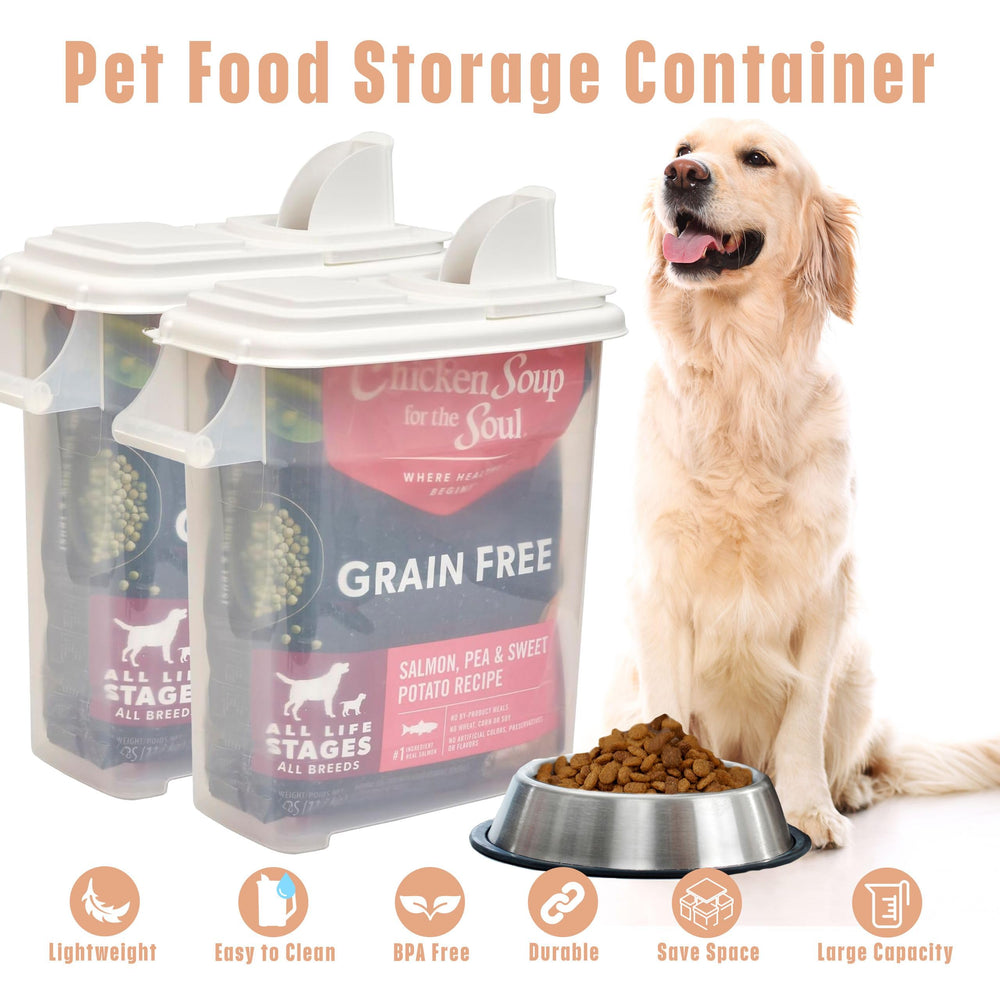 Buddeez 32-quart dispenser demonstrates bulk bag capacity for kibble or seed