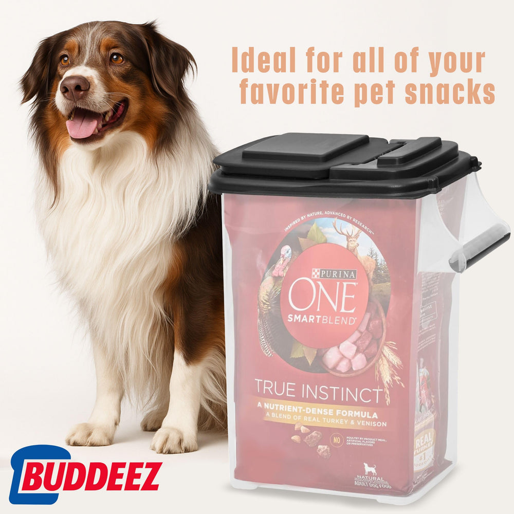 Buddeez clear walls for visible food levels and label readability.