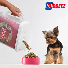 Buddeez slim-shape container fits compact pantries and keeps food accessible