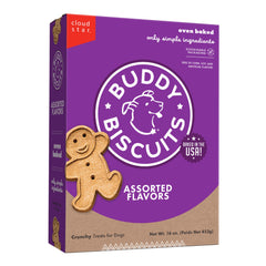 Buddy Biscuits 16 oz box front, ready-to-serve training reward for dogs.