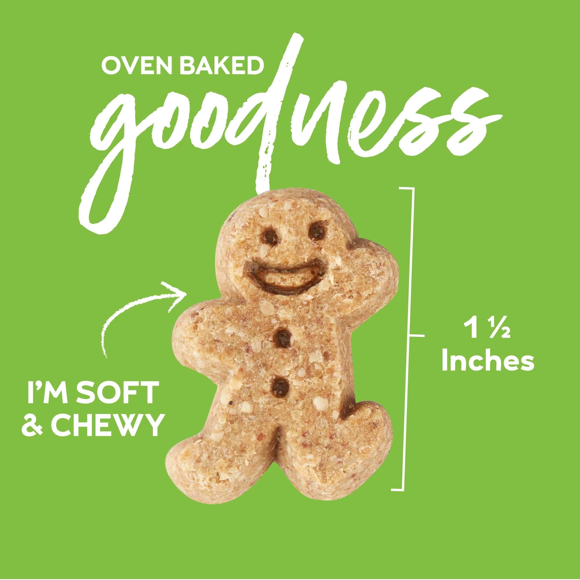 Buddy Biscuits natural peanut butter ingredients label close-up.