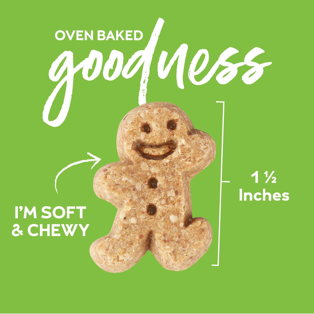 Buddy Biscuits natural peanut butter ingredients label close-up.